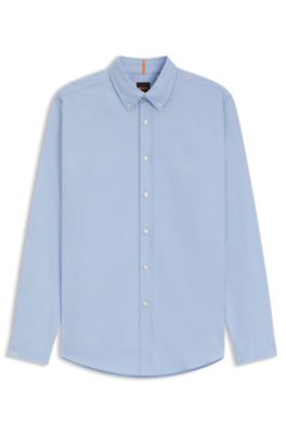 Regular-fit shirt in Oxford cotton, Light Blue