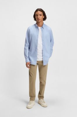Regular-fit shirt in Oxford cotton, Light Blue