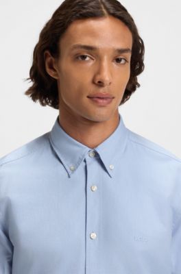 Regular-fit shirt in Oxford cotton, Light Blue