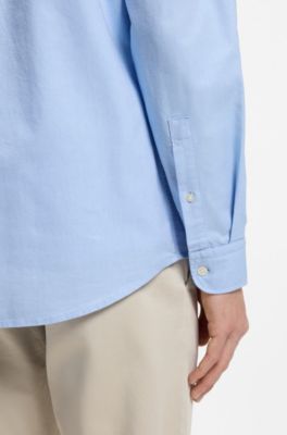 Regular-fit button-down shirt in Oxford cotton, Light Blue