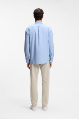 Camisa regular fit en algod&oacute;n Oxford, Celeste