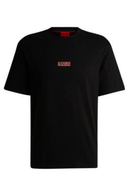 Hugo Boss Relaxed-fit T-shirt In Cotton With Large Rear Logos In Black