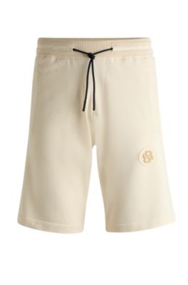 BOSS - Regular-fit shorts with double-monogram badge