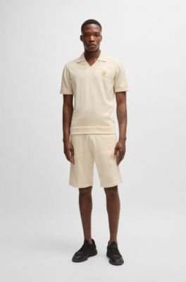 BOSS - Regular-fit shorts with double-monogram badge 