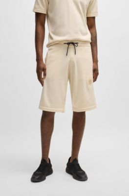 BOSS - Regular-fit shorts with double-monogram badge 