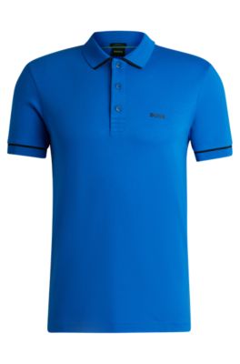 BOSS - Interlock-cotton slim-fit polo shirt with contrast trims