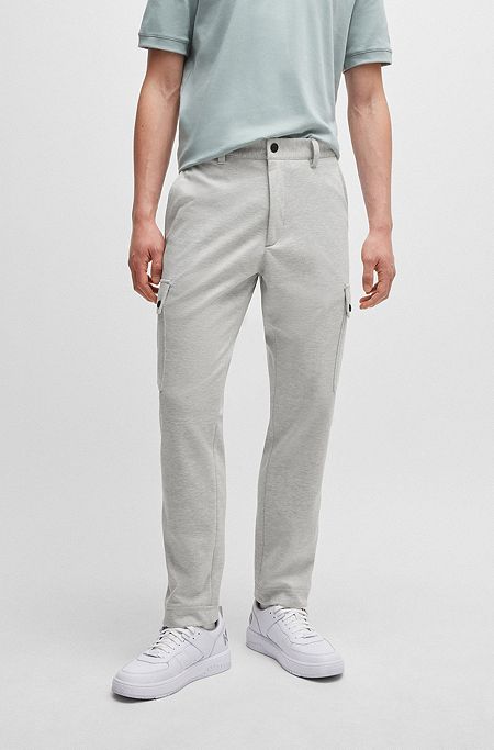 Cargo trousers in performance-stretch jersey, Light Grey