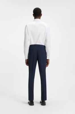 Modern-fit shirt in easy-iron cotton poplin, White