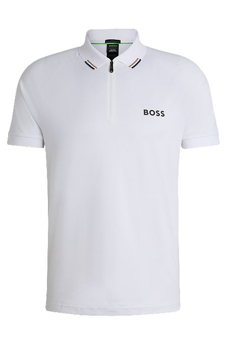 BOSS x Matteo Berrettini polo shirt with popcorn stripe, White