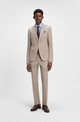 Regular-fit shirt in easy-iron pepita stretch cotton, Light Blue