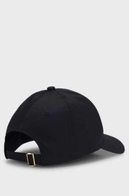 Casquette en twill de coton avec logo brod&eacute; ton sur ton, Noir
