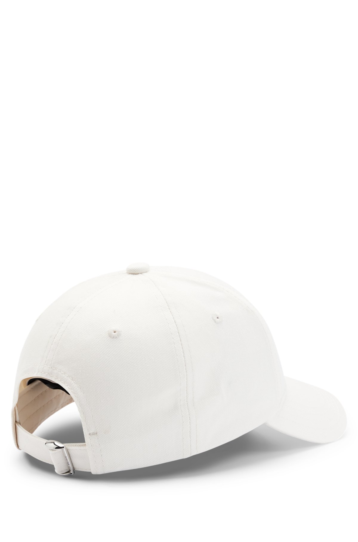 Cotton-twill cap with embroidered logo, White
