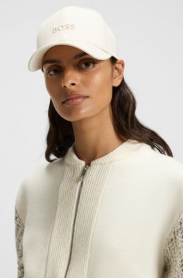 Gorra de sarga de algod&oacute;n con logo bordado a tono, Natural