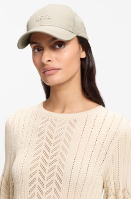 Cotton-twill cap with tonal embroidered logo, Light Beige