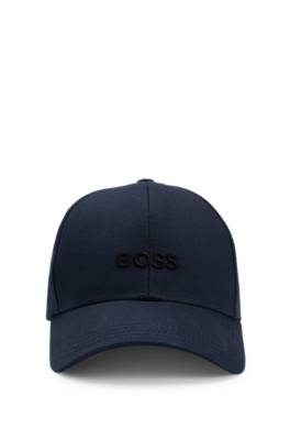 Hugo Boss 자수 로고 코튼 트윌 캡 In Blue