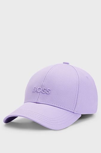 Cotton-twill cap with embroidered logo, Purple