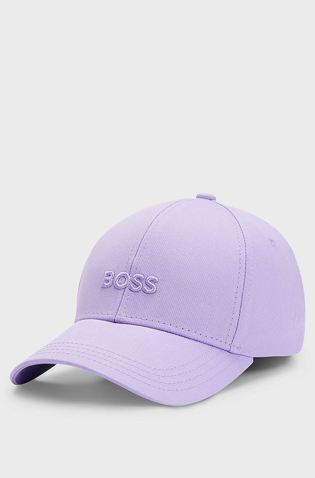 Cotton-twill cap with embroidered logo, Purple