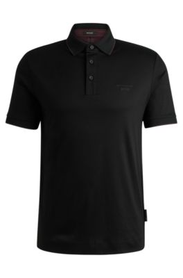 BOSS Porsche x BOSS regular fit polo shirt in mercerised cotton Black