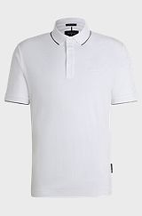 Porsche x BOSS regular-fit polo shirt in mercerised cotton, White