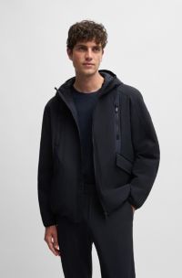 Giubbotto regular fit in twill idrorepellente ad alte prestazioni, Blu scuro