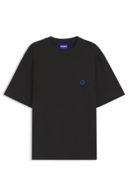 Hugo Boss Cotton-jersey T-shirt With Happy Hugo Logo In Black