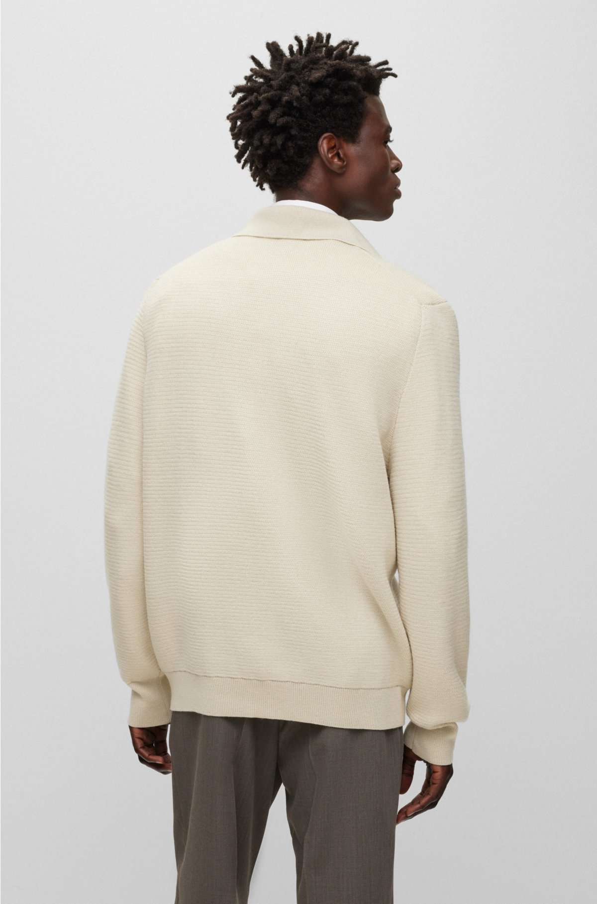 Men - Beige Relaxed Fit Wool-blend jacket - Size: 52 - H&M
