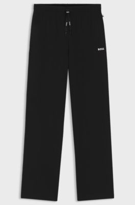 Pantalones de pijama en algod&oacute;n el&aacute;stico con detalle de logo, Negro