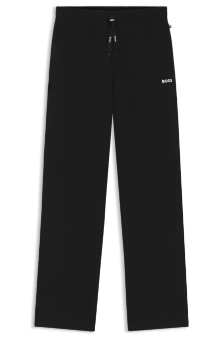 Stretch-cotton pyjama bottoms with logo detail