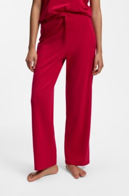 Drawstring pyjama bottoms in stretch cotton with logo detail