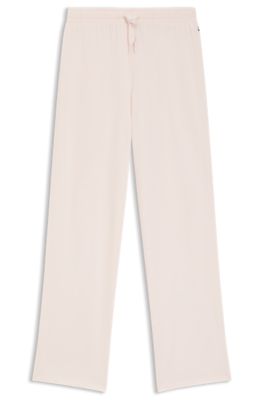 Stretch-cotton pyjama bottoms with logo detail, light pink