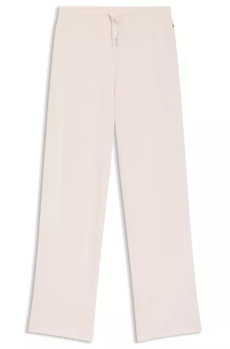Drawstring pyjama bottoms in stretch cotton with logo detail