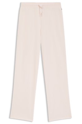 Drawstring pyjama bottoms in stretch cotton with logo detail