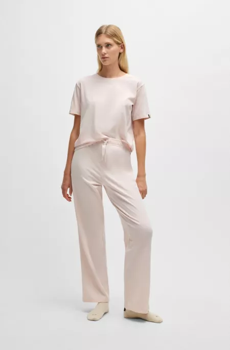 Stretch-cotton pyjama bottoms with logo details