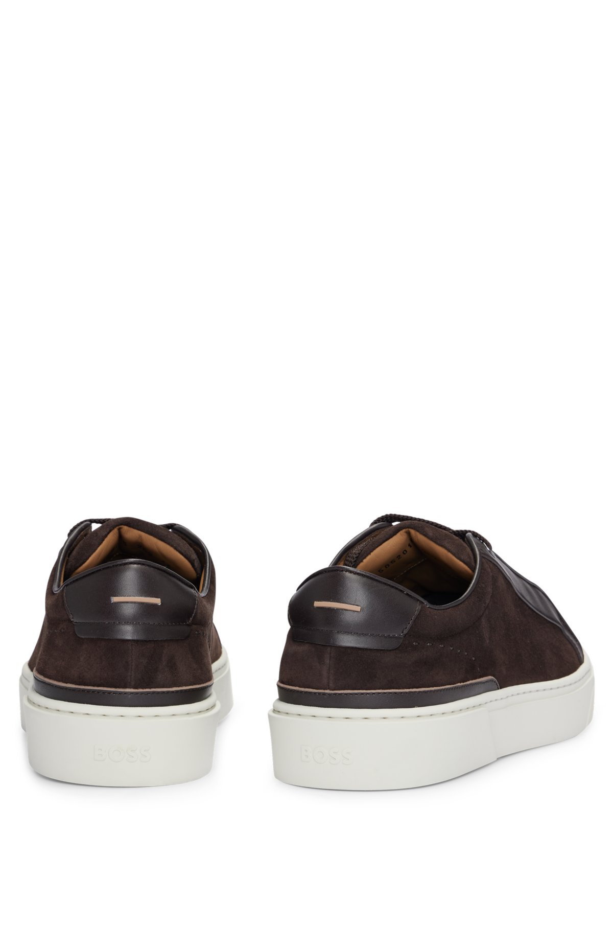 Gary Italian-made trainers in leather and suede, Dark Brown