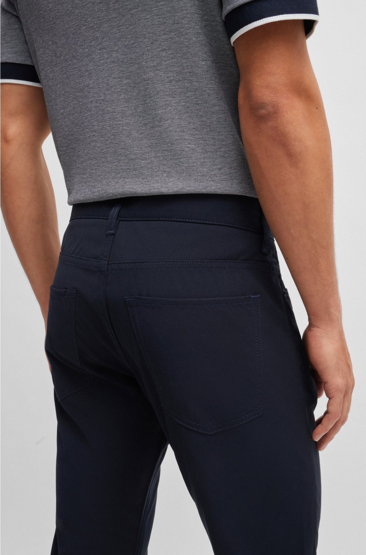 Slim-fit jeans in woven stretch material, Dark Blue
