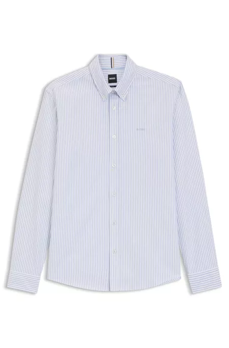 Slim-fit shirt in striped Oxford cotton