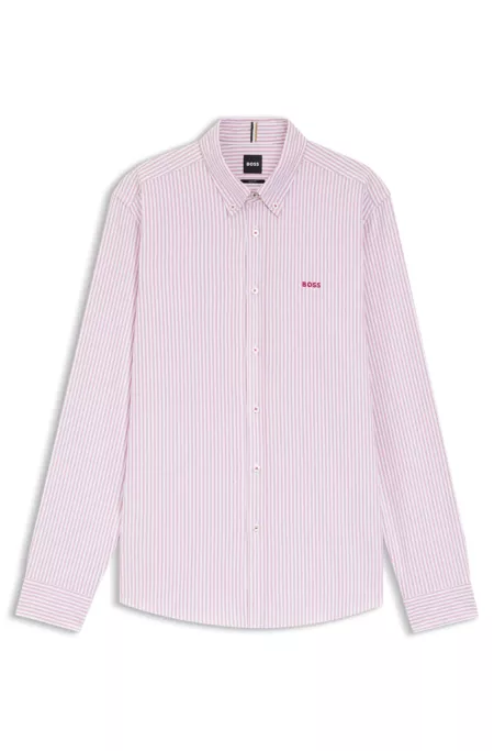 Slim-fit shirt in striped Oxford cotton