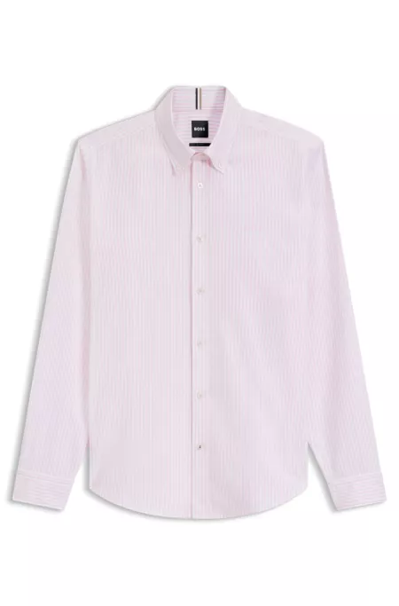 Slim-fit shirt in striped Oxford cotton