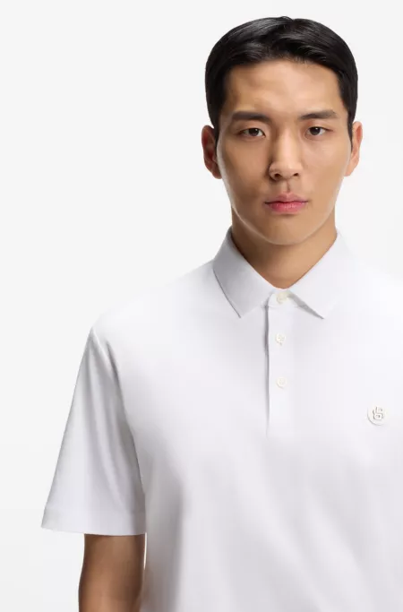 Polo en coton mercerisé à double monogramme
