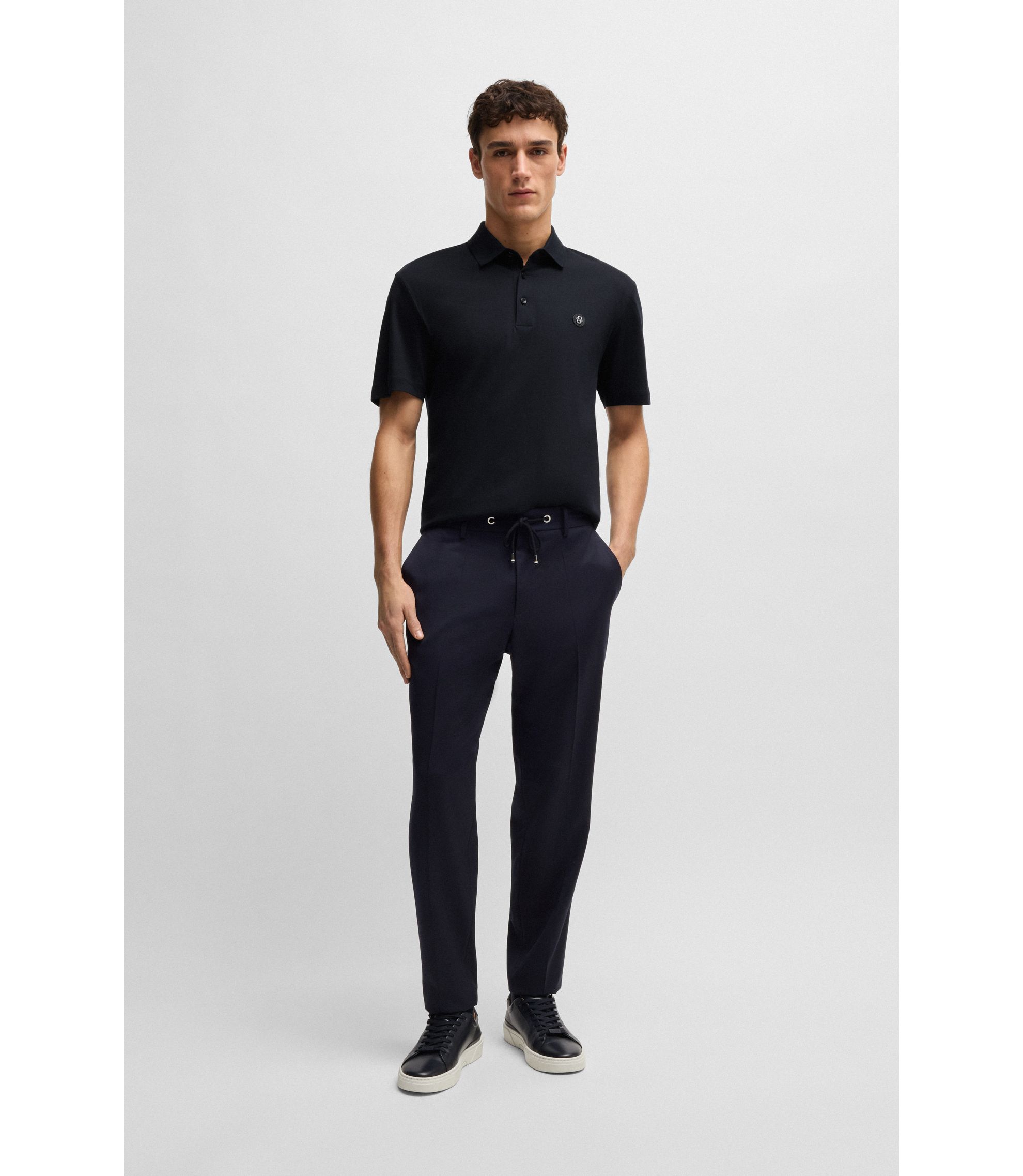 HUGO BOSS 新品未使用メンズ ポロシャツ S(国内定価¥24,200 BOSS - シルケットコットン ポロシャツ ダブルモノグラム