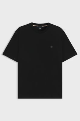 Regular-fit T-shirt in cotton with Double B monogram, Black