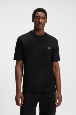 Regular-fit T-shirt in cotton with Double B monogram, Black