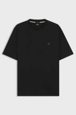 Regular-fit T-shirt in cotton with Double B monogram, Black