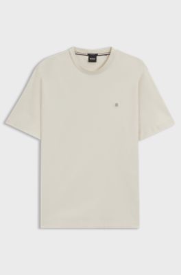 Regular-Fit T-Shirt aus Baumwolle mit Double-B-Monogramm, Natur