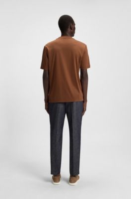 Regular-fit T-shirt in cotton with Double B monogram, Brown