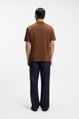 Regular-fit T-shirt in cotton with Double B monogram, Brown
