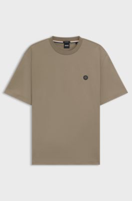 Regular-fit T-shirt in cotton with Double B monogram, Light Brown
