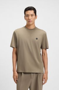 Regular-fit T-shirt in cotton with Double B monogram, Light Brown
