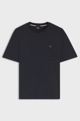 Regular-fit T-shirt in cotton with Double B monogram, Dark Blue