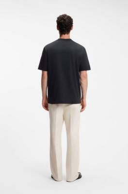 Regular-fit T-shirt in cotton with Double B monogram, Dark Blue
